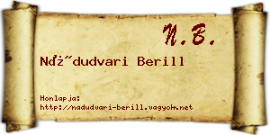 Nádudvari Berill névjegykártya